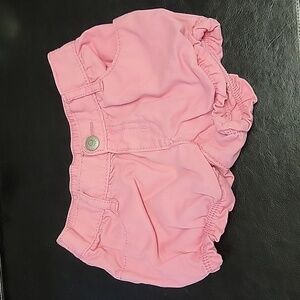 Gymnoree toddler pink wavy ruffle shorts metal button functional pockets cute